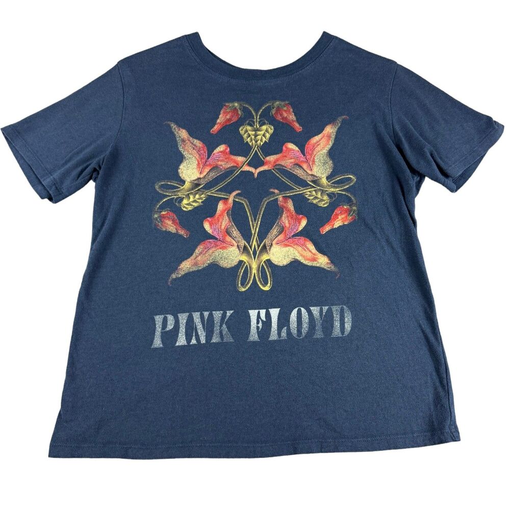 Pink Floyd Shirt Women's Small Blue Short Sleeve Lotus Crewneck Graphic Band Tee - Picture 8 of 11